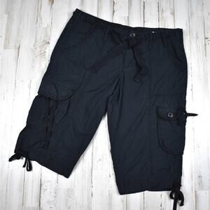 Calvin Klein casual black cotton bermuda cargo pocket shorts sz small y2k skate6